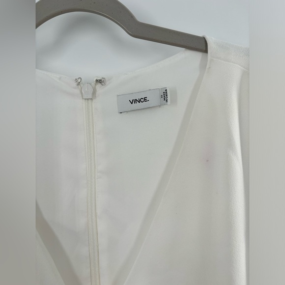 Vince v-neck sleeveless dress in off white - Picture 6 of 8